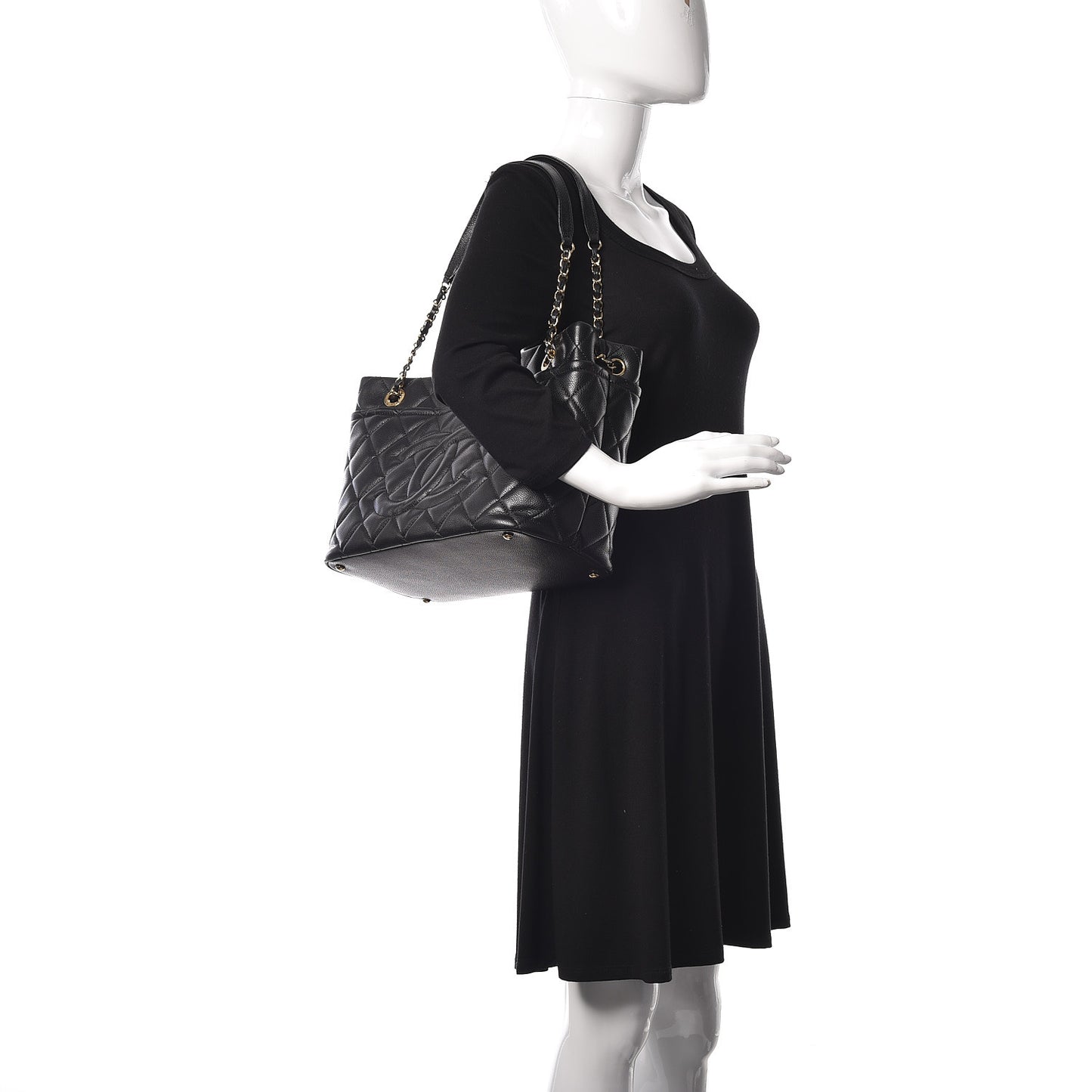 Caviar Quilted CC Timeless Soft Tote Black