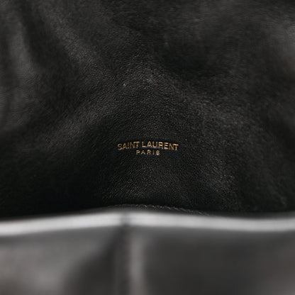 Saint Laurent Lambskin Quilted Small Loulou Puffer Monogram Chain Satchel Black 7 of 12
