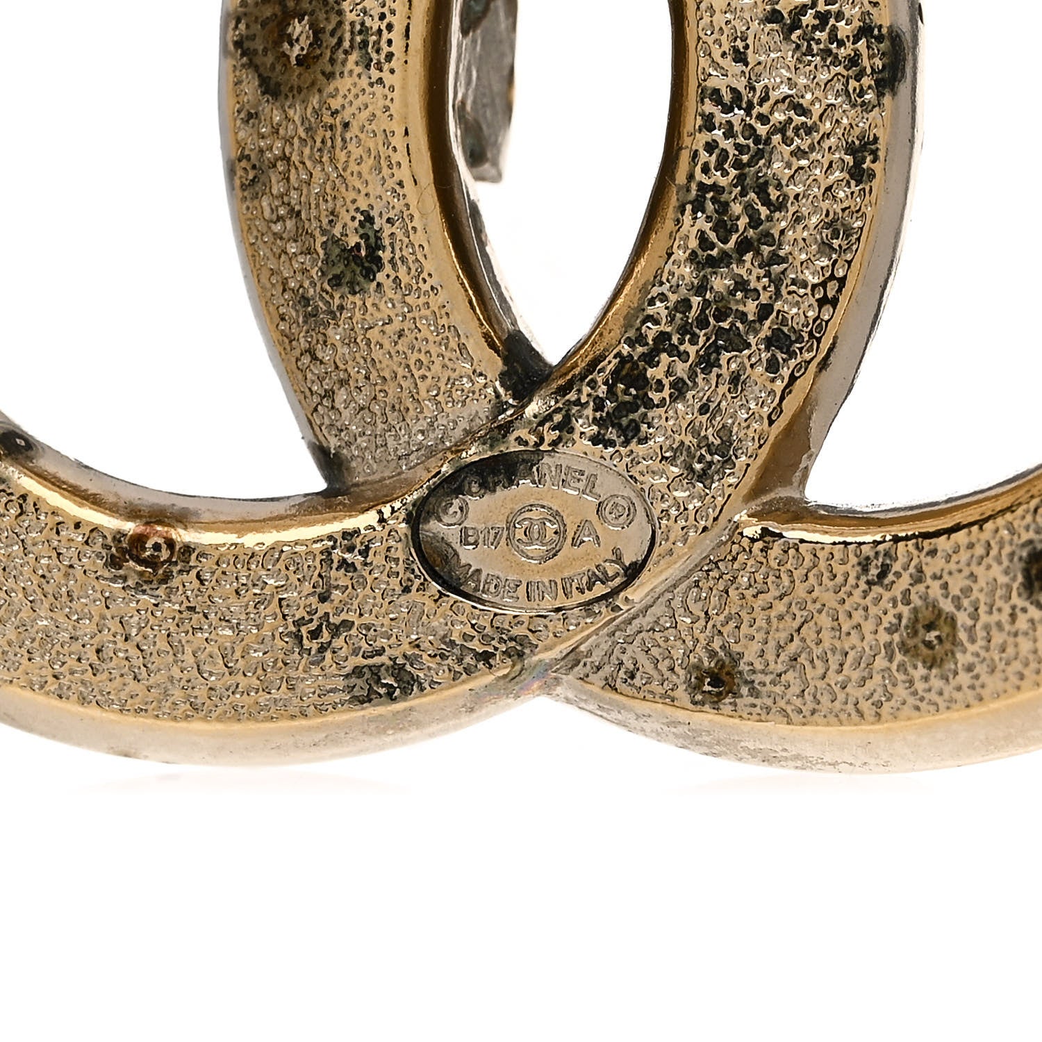 Chanel Crystal CC Brooch Light Gold 4 of 5