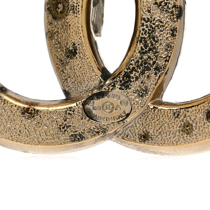 Chanel Crystal CC Brooch Light Gold 4 of 5