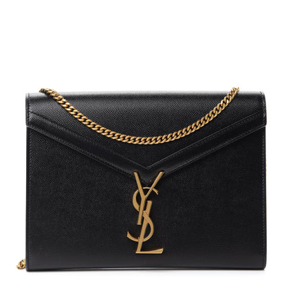 Saint Laurent Grain De Poudre Monogram Cassandra Chain Wallet Black Rouge Legion 1 of 11