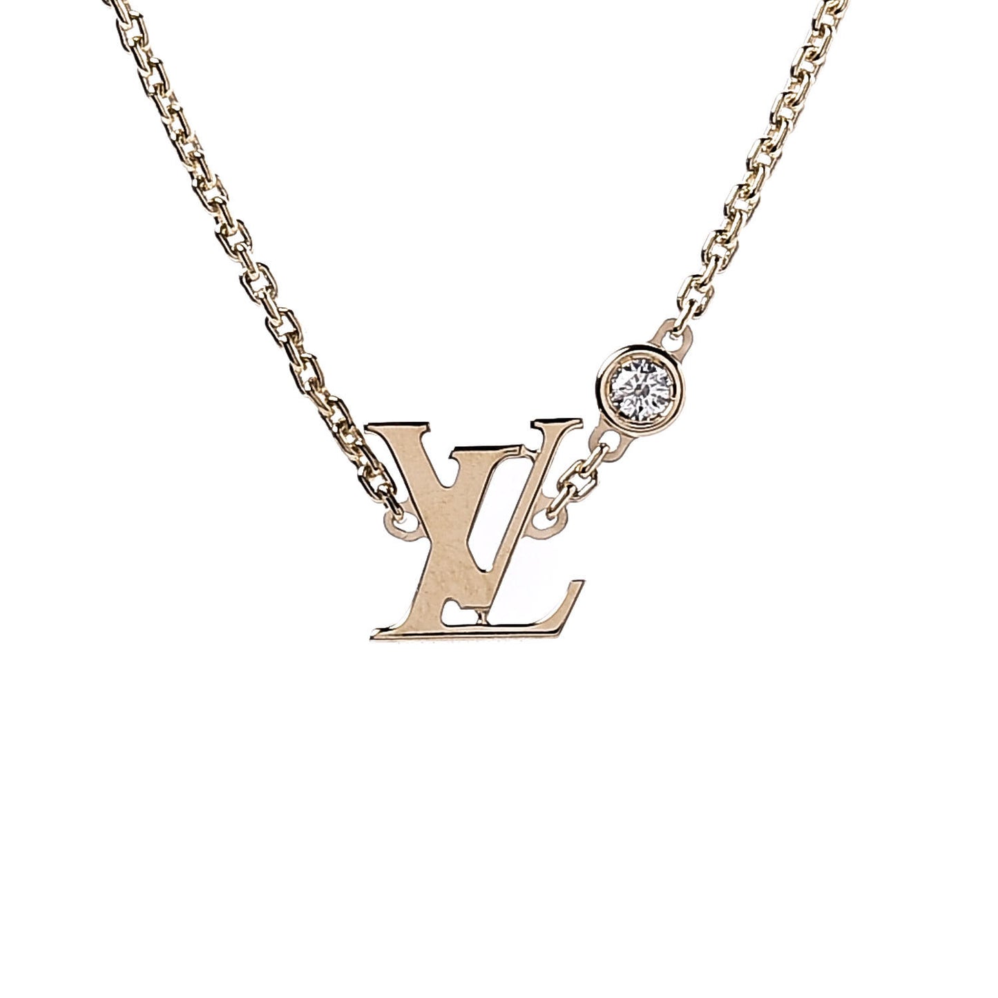 18K Yellow Gold Diamond Idylle Blossom LV Pendant Necklace