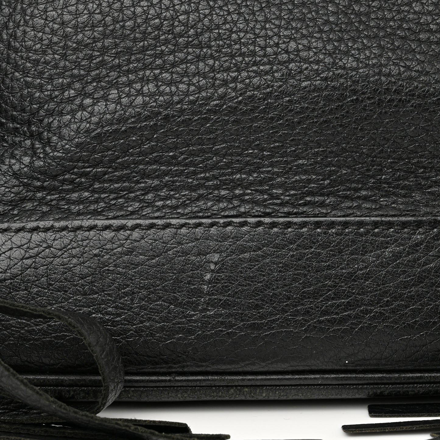 Cervo Deerskin Fringe Tote Black