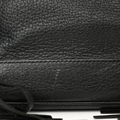 Prada Cervo Deerskin Fringe Tote Black 16 of 17