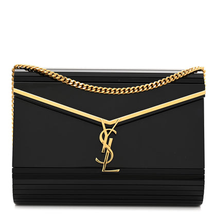 Saint Laurent Plexiglass Monogram Vicky Minaudiere Clutch Black 1 of 9