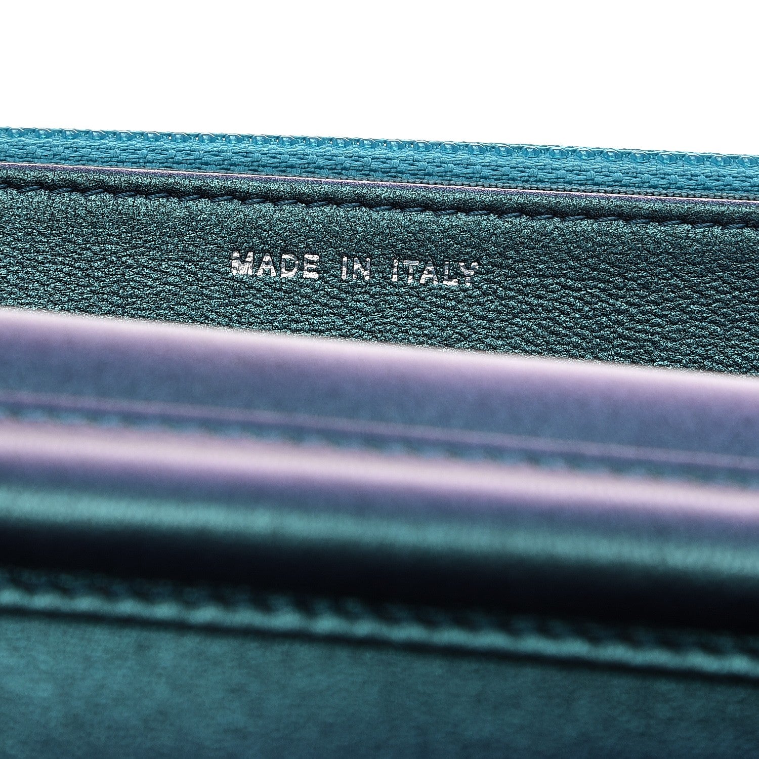Chanel Metallic Lambskin Wallet On Chain WOC Turquoise 7 of 9