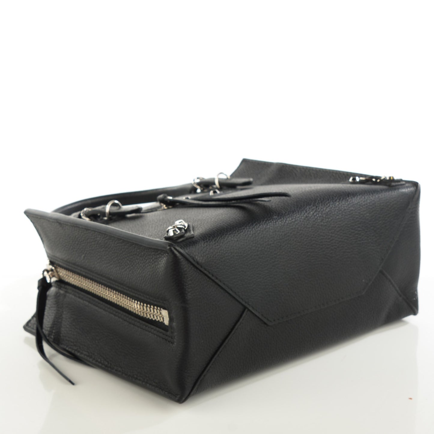 Grained Calfskin Papier Mini A4 Tote Black