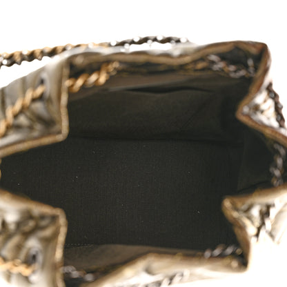 Chanel Metallic Aged Calfskin Chevron Quilted Small Gabrielle Backpack Gold 5 of 10