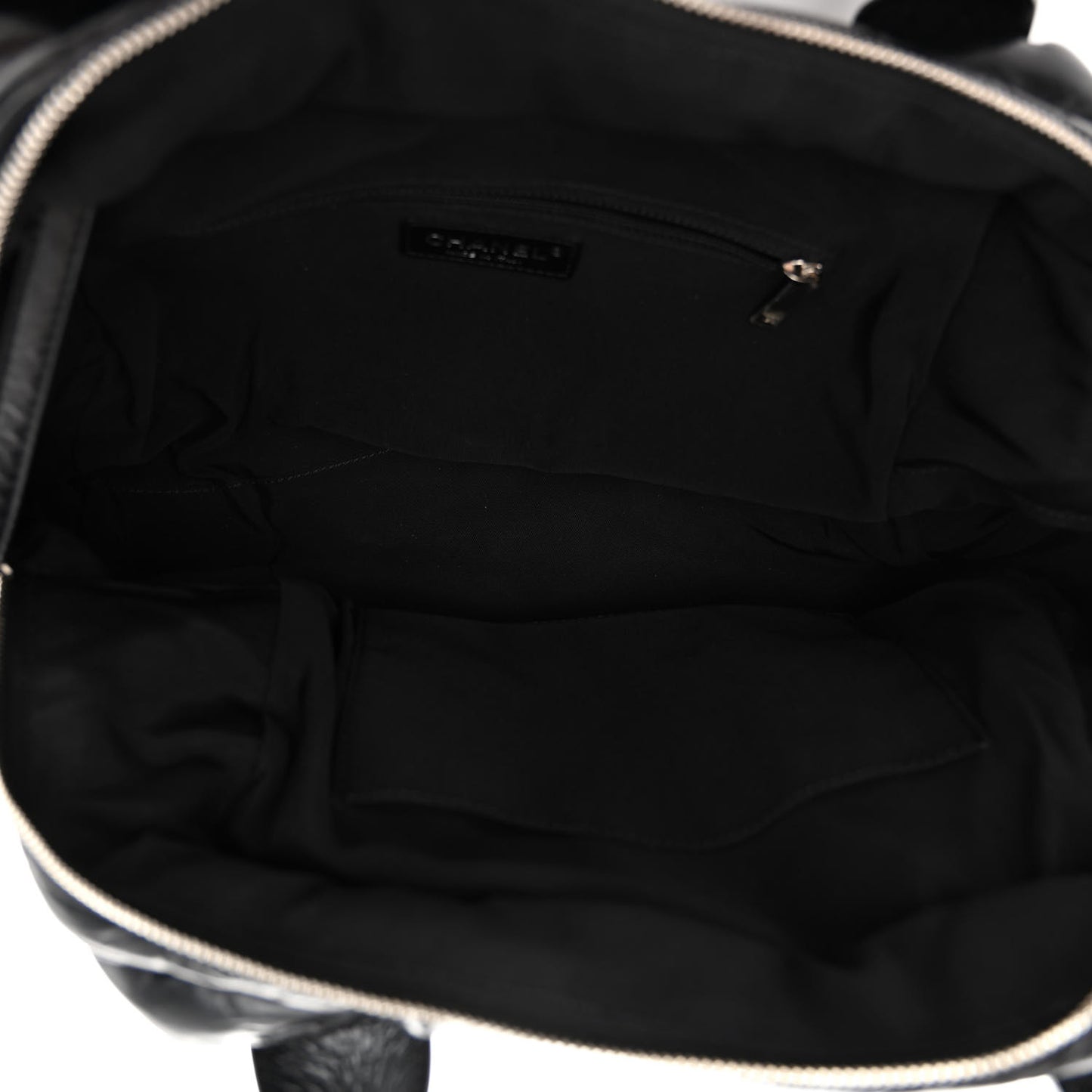 Aged Calfskin Chevron Medium Soft Bowling Bag Black