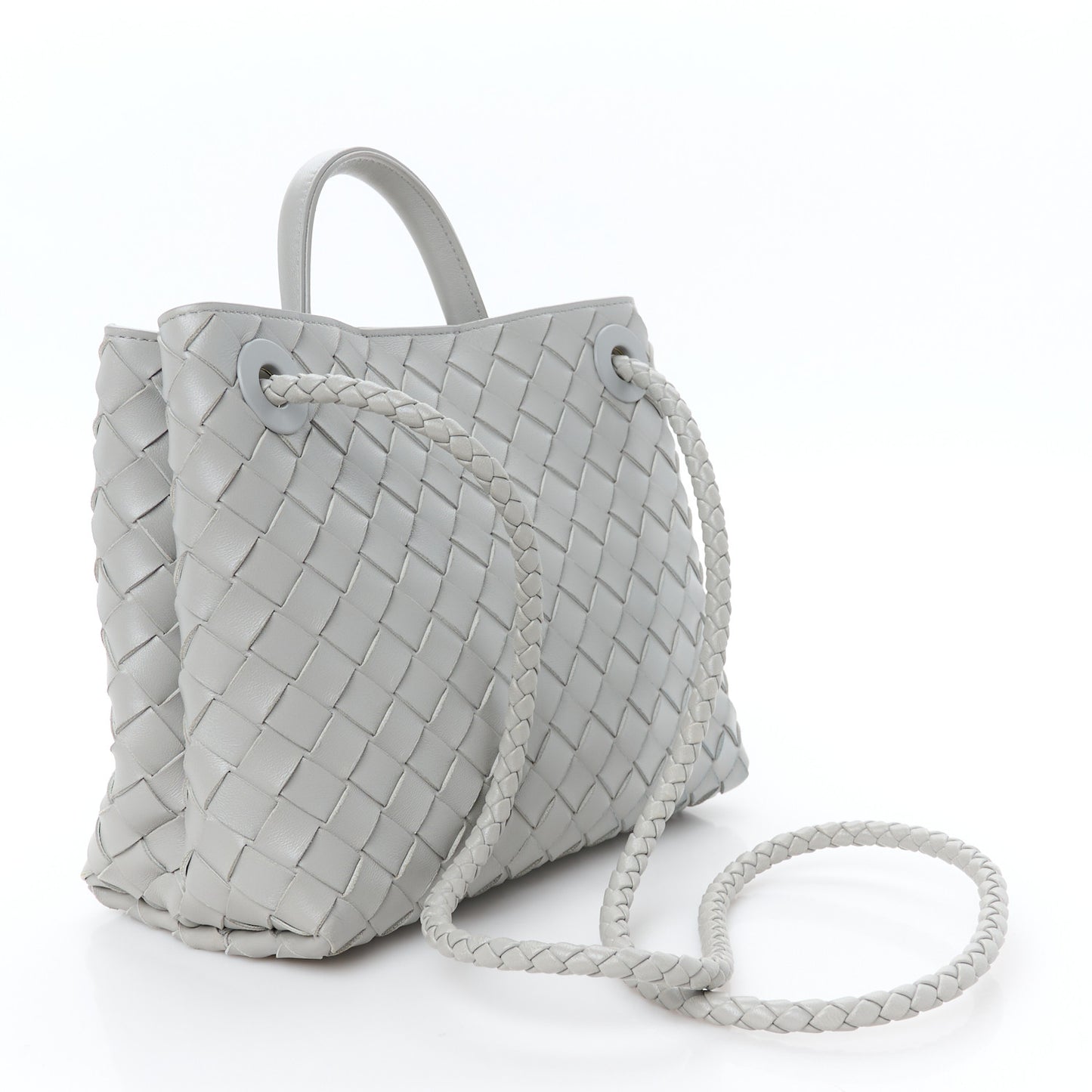 Nappa Intrecciato Small Andiamo Shoulder Bag Sterling