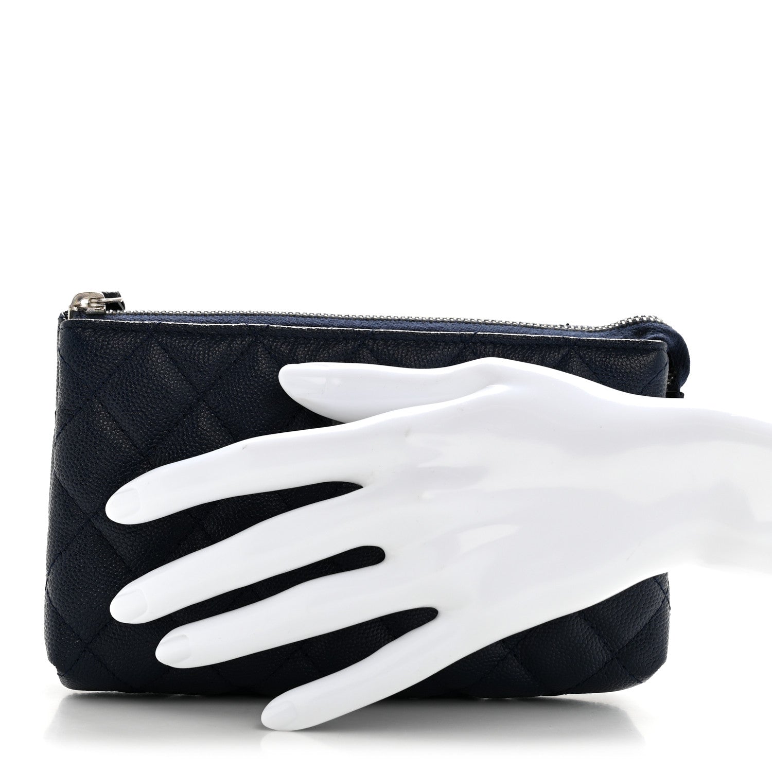 Chanel Caviar Quilted Cosmetic Case Navy 2 of 9