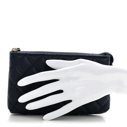 Chanel Caviar Quilted Cosmetic Case Navy 2 of 9
