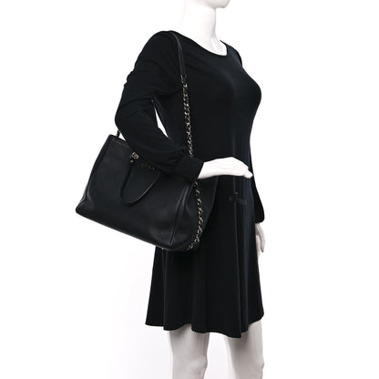 Chanel Bullskin Stitched Medium Shopping Bag Black 3 of 9