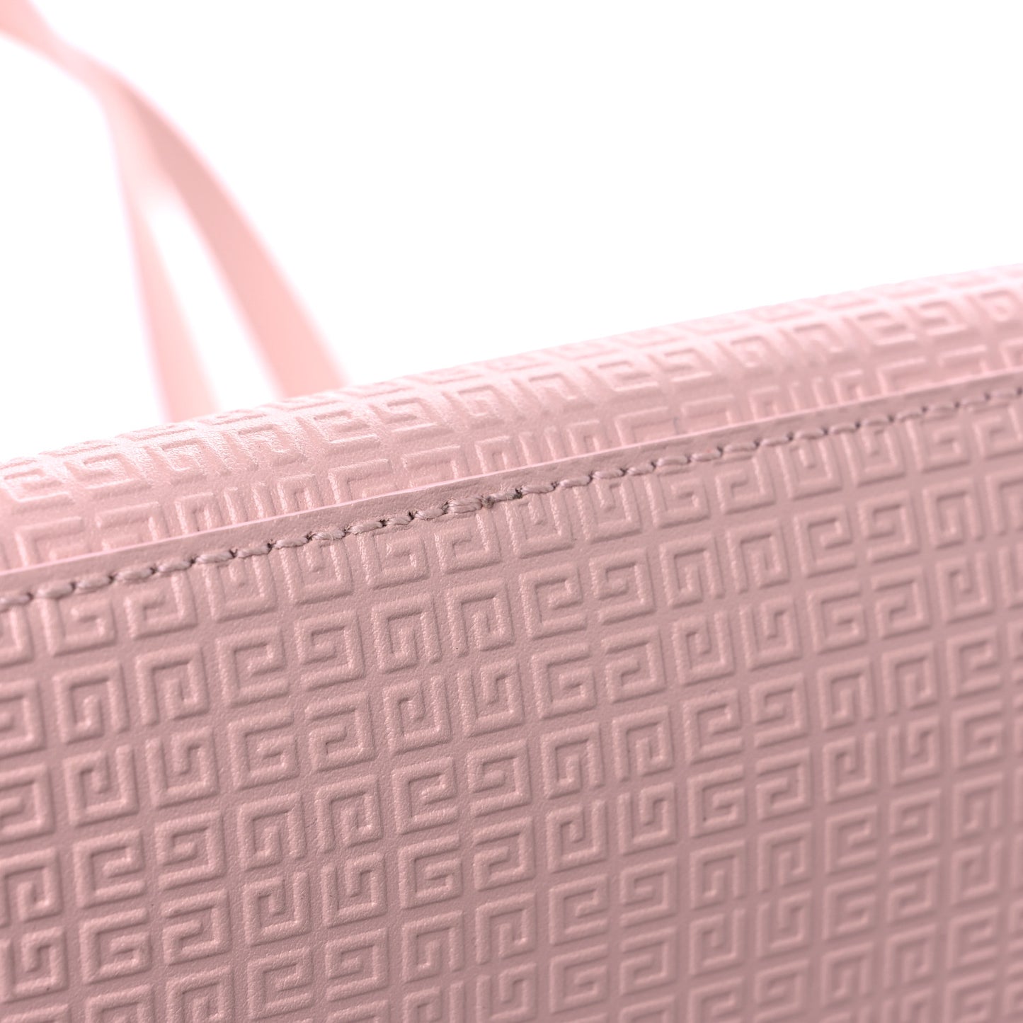 Calfskin Logo Embossed Wing Shopper Tote Blush Pink