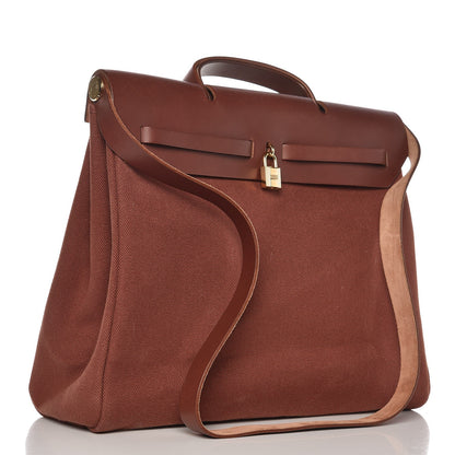 Hermes Toile Vache Calfskin Herbag 2 in 1 36 MM Natural 5 of 22