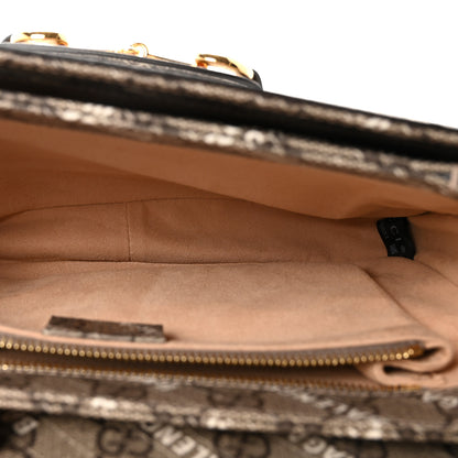 Gucci X BALENCIAGA GG Supreme Monogram Logo Print Horsebit 1955 Shoulder Bag Beige Ebony 5 of 10