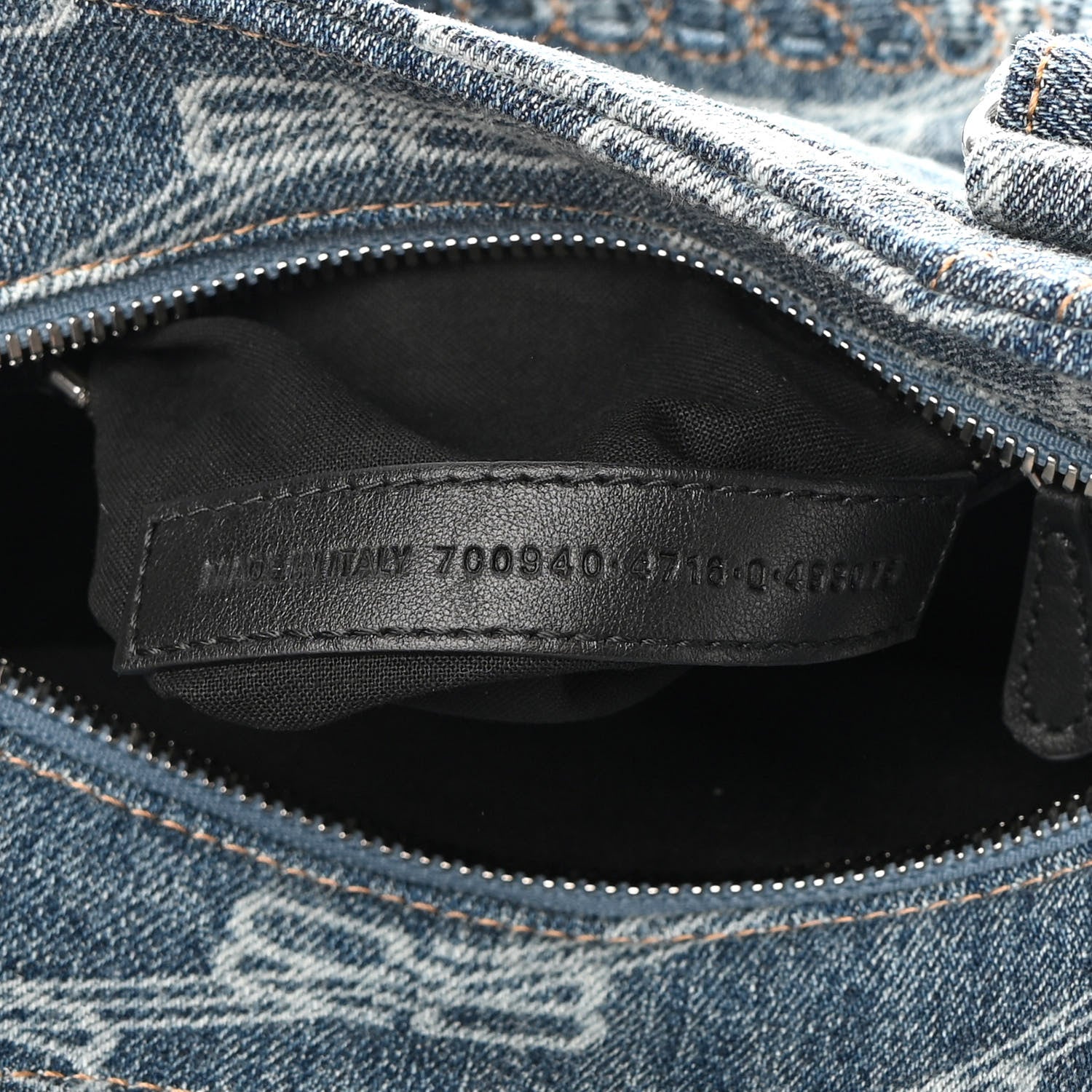 Balenciaga Denim BB Monogram Neo Cagole Handbag XS Blue 7 of 10