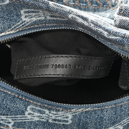 Balenciaga Denim BB Monogram Neo Cagole Handbag XS Blue 7 of 10