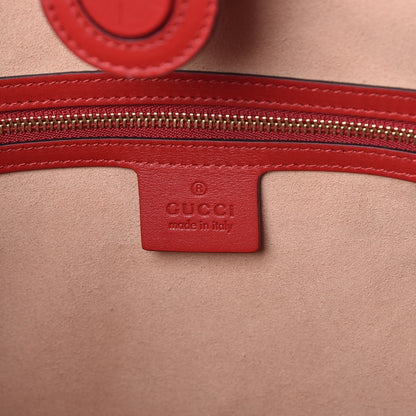 Gucci Apollo Calfskin GG Dadini Embroidered Chain Shoulder Tote Hibiscus Red 8 of 10