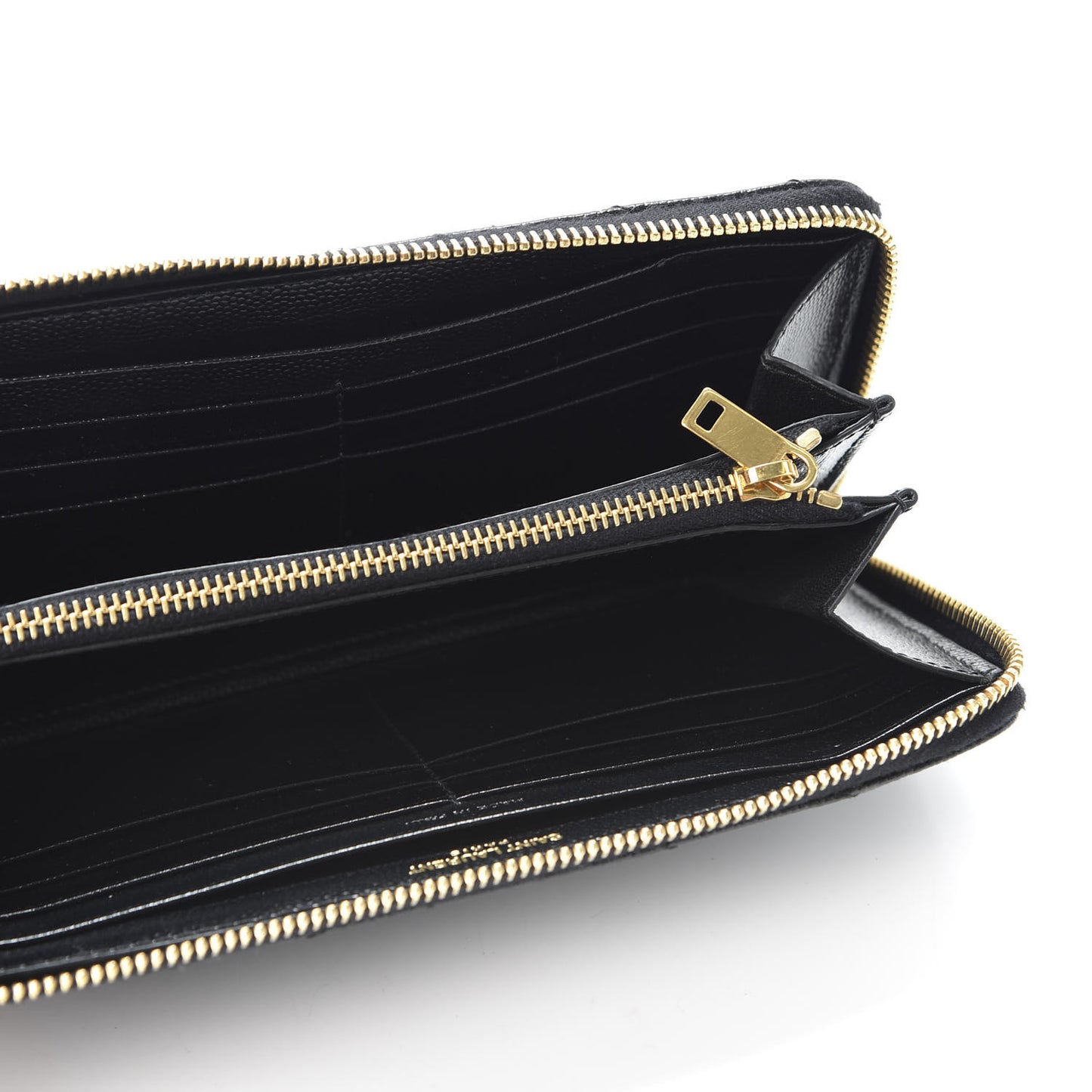 Grain De Poudre Matelasse Chevron Monogram Zip Around Wallet Black