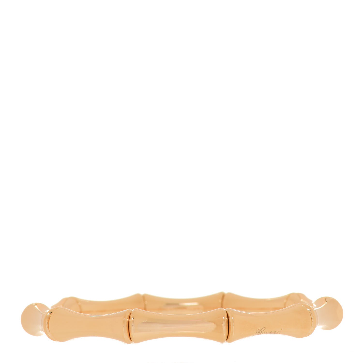Gucci 18K Yellow Gold Medium Bamboo Spring Bracelet 17 1 of 6