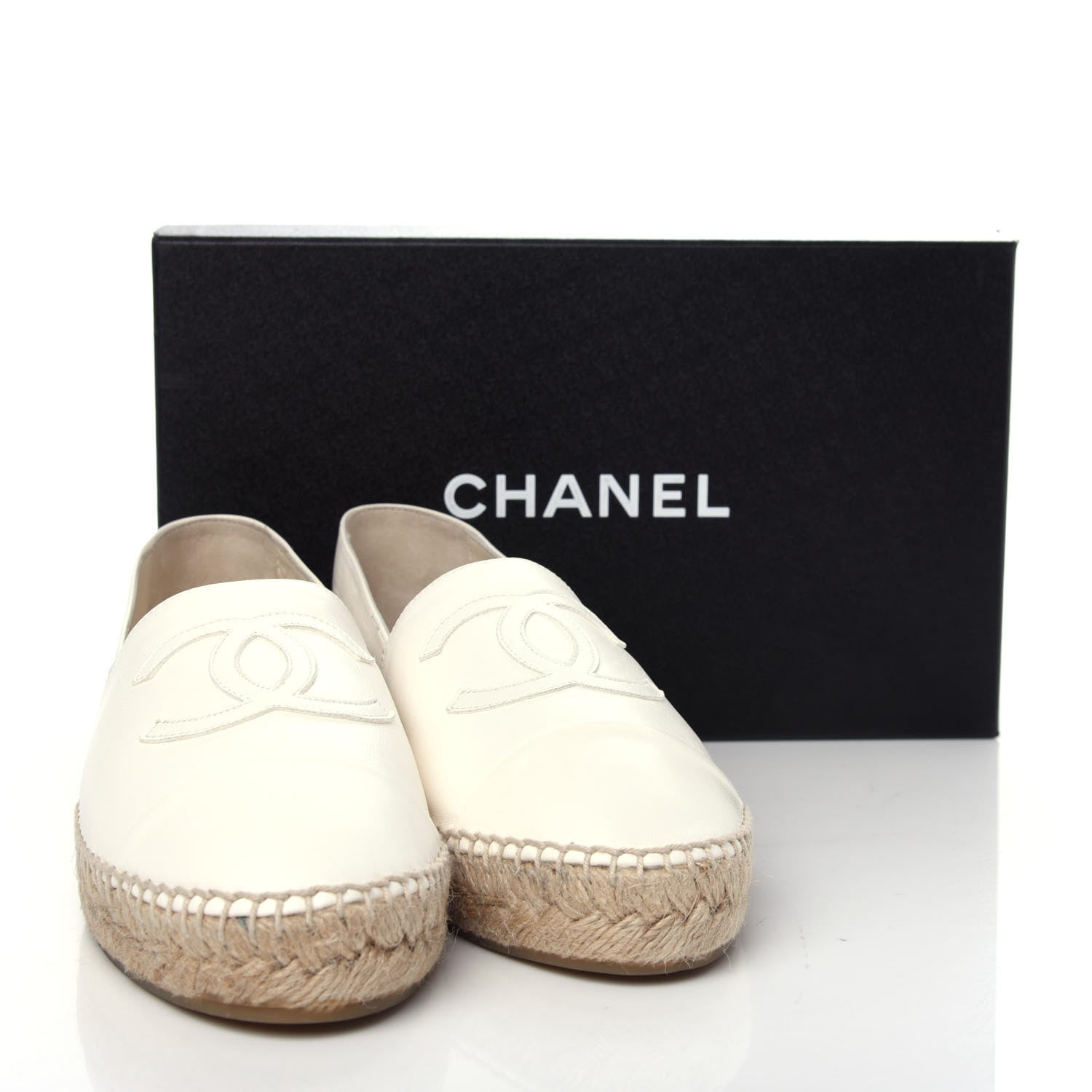 Chanel Lambskin CC Espadrilles 40 White 12 of 13