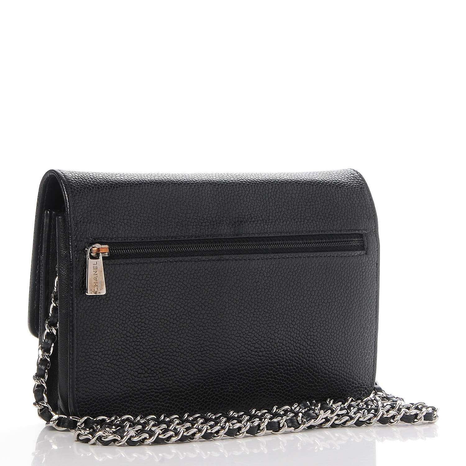 Chanel Caviar Timeless CC Wallet On Chain WOC Black 3 of 9