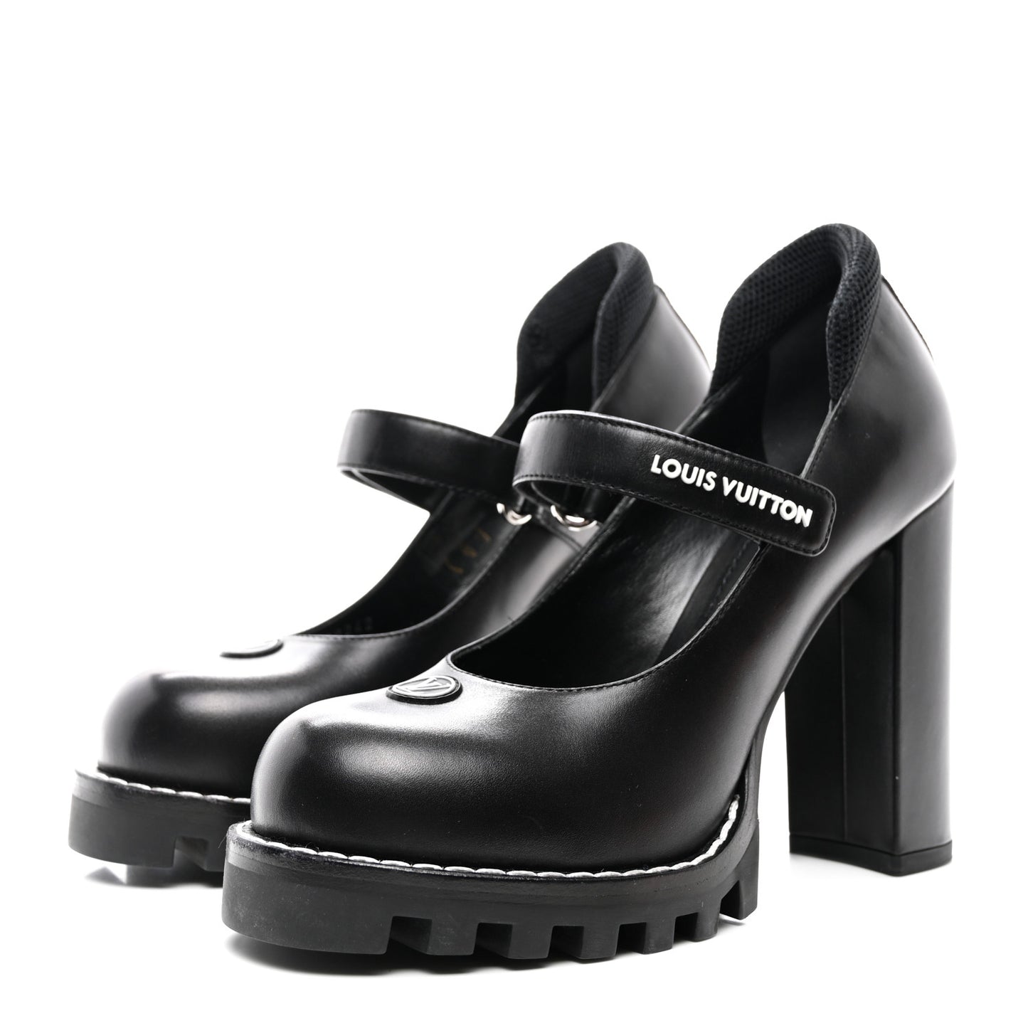 Calfskin Star Trail Ankle Pumps 39 Black