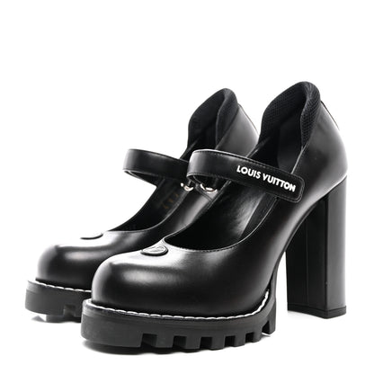 Louis Vuitton Calfskin Star Trail Ankle Pumps 39 Black 3 of 8
