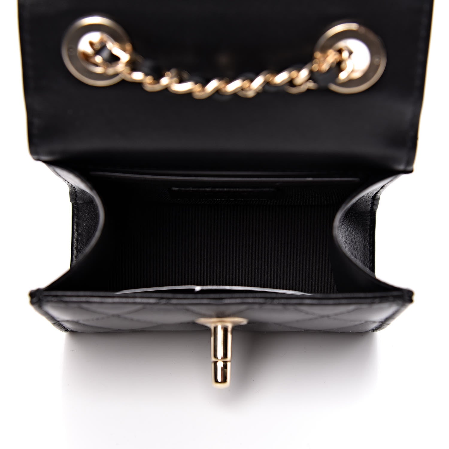 Chanel Lambskin Quilted Mini Trendy CC Chain Wallet Black 5 of 12