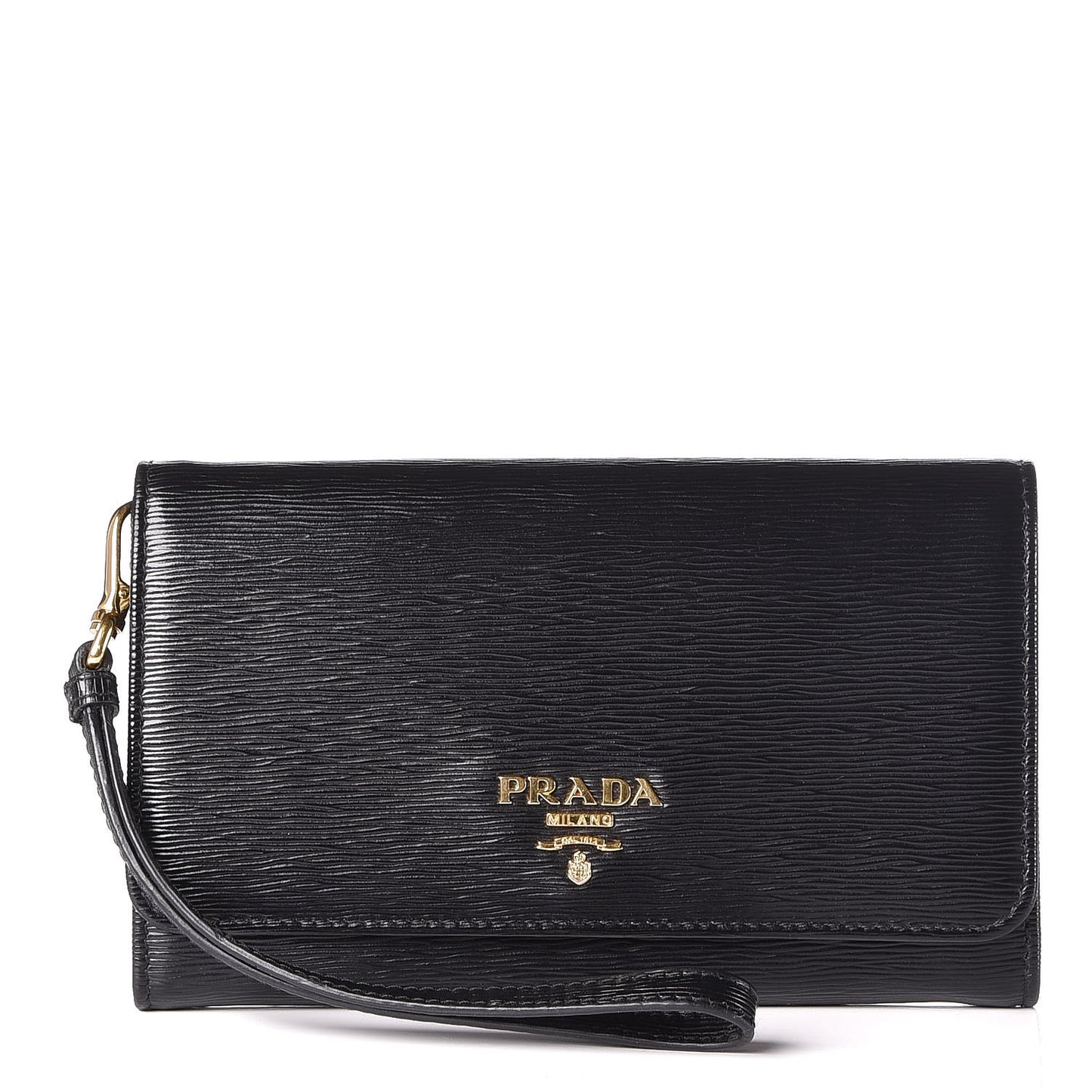 Vitello Move Continental Wristlet Wallet Black