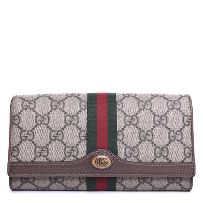 Gucci GG Supreme Monogram Web Ophidia Wallet On Chain Brown 1 of 7