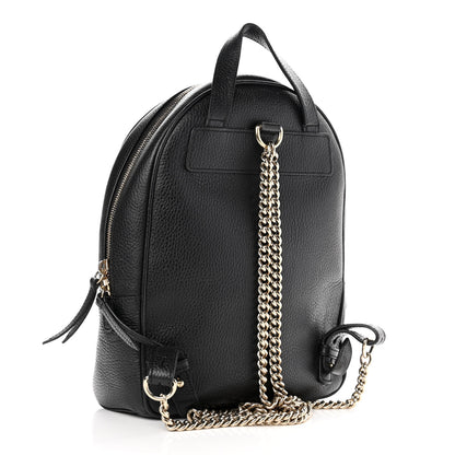 Gucci Pebbled Calfskin Soho Chain Backpack Black 3 of 13