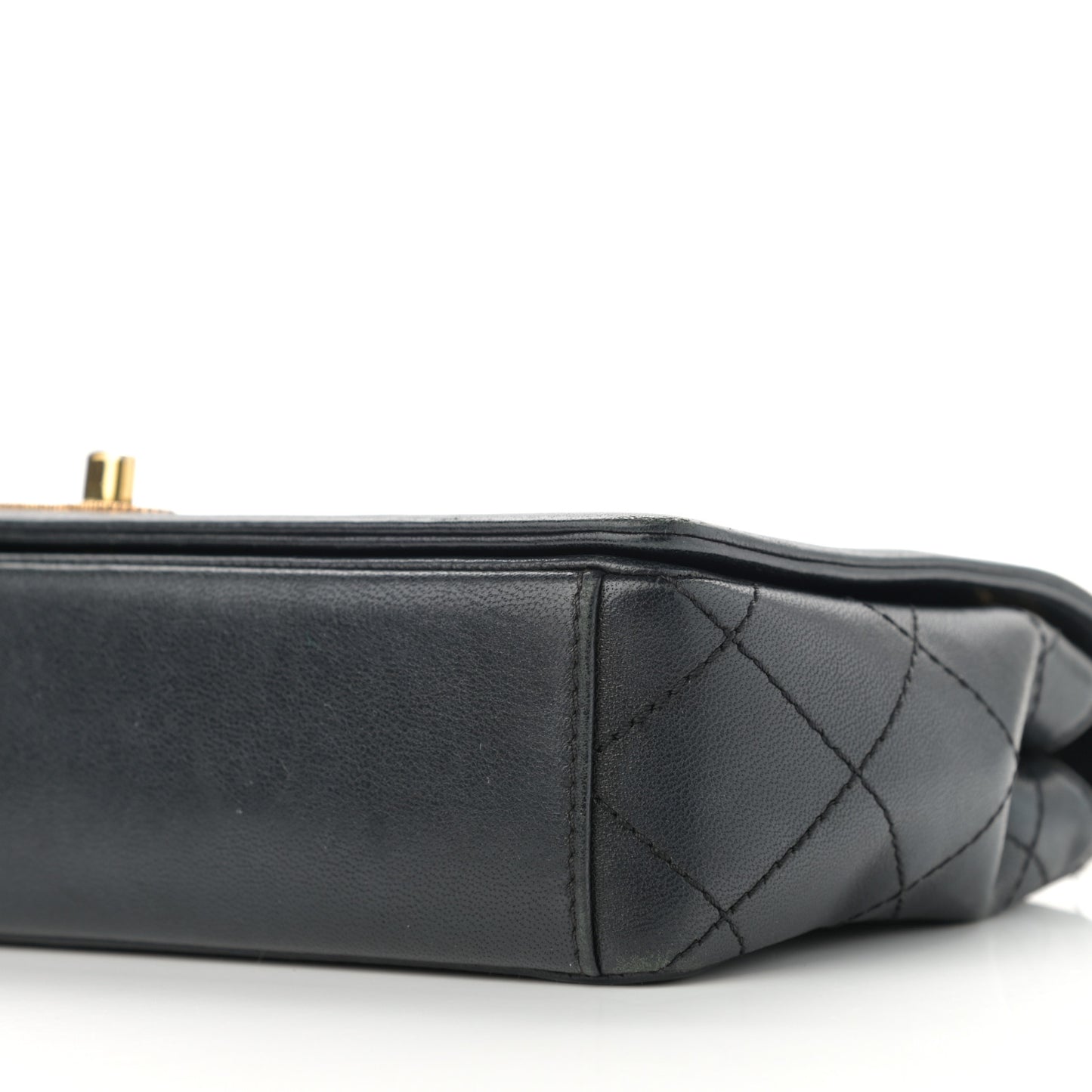 Sheepskin Quilted Medium Vintage Mademoiselle Flap Black