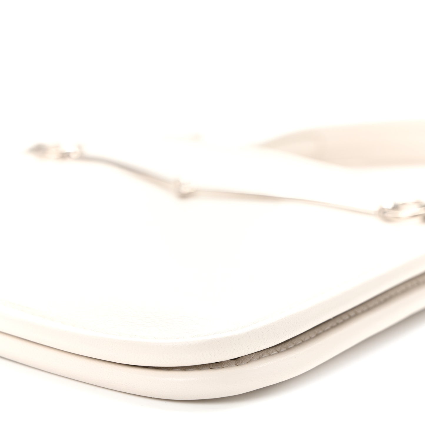 Calfskin Horsebit Slim Shoulder Bag White