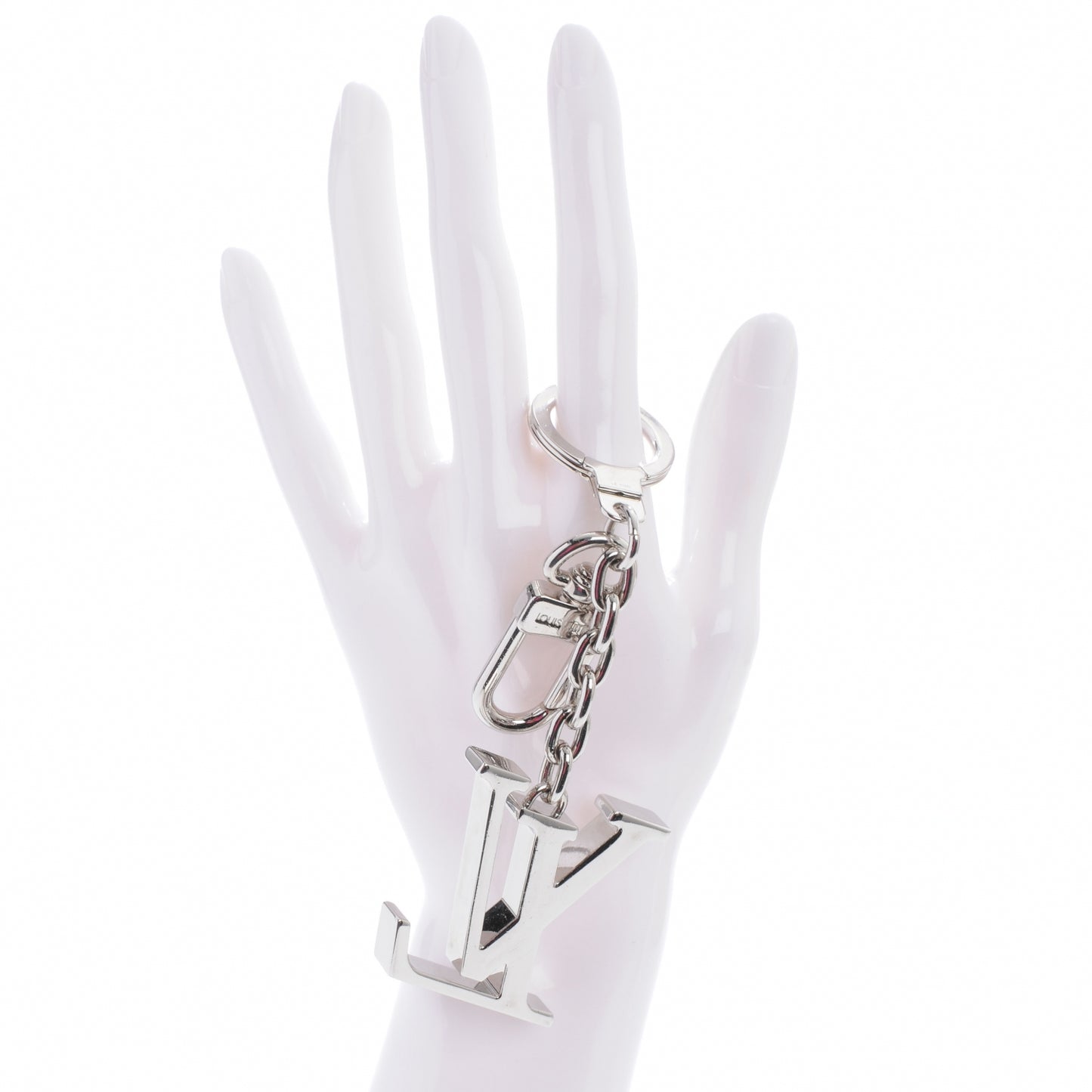 LV Initials Key Holder Silver
