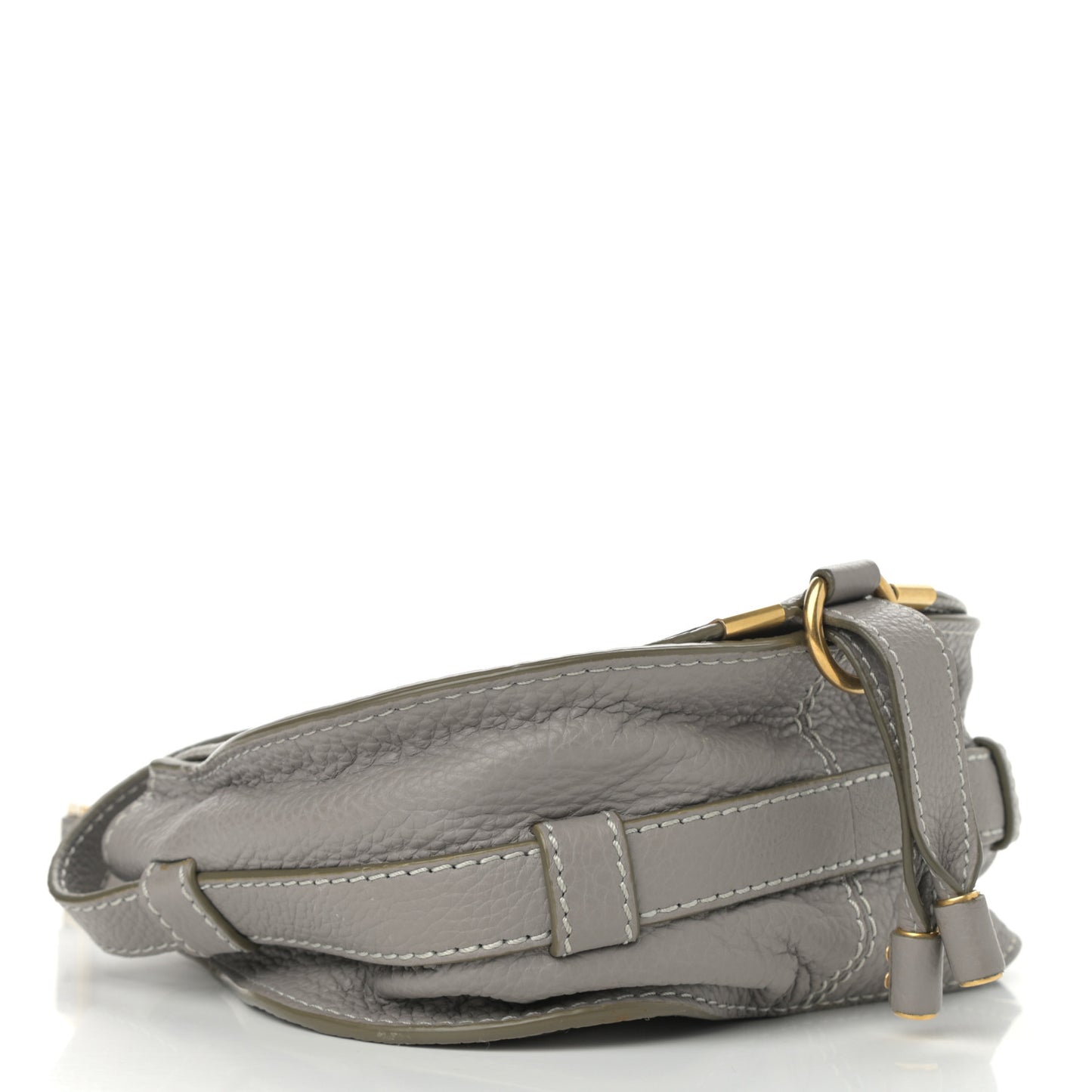 Calfskin Mini Marcie Round Crossbody Bag Cashmere Grey
