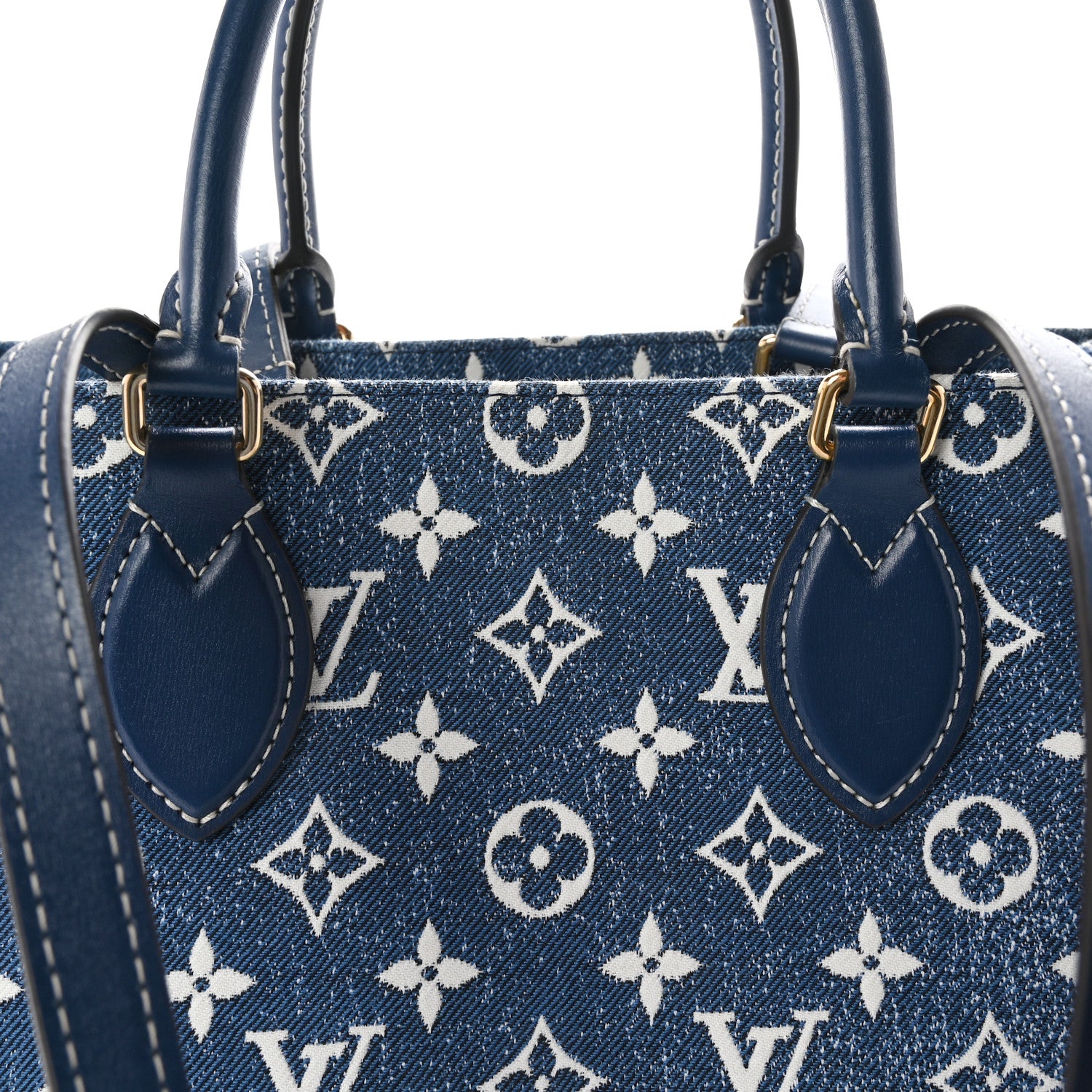 Louis Vuitton Monogram Jacquard Denim Onthego MM Bleu 7 of 9
