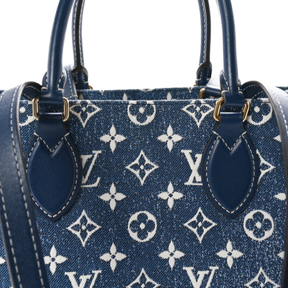 Louis Vuitton Monogram Jacquard Denim Onthego MM Bleu 7 of 9