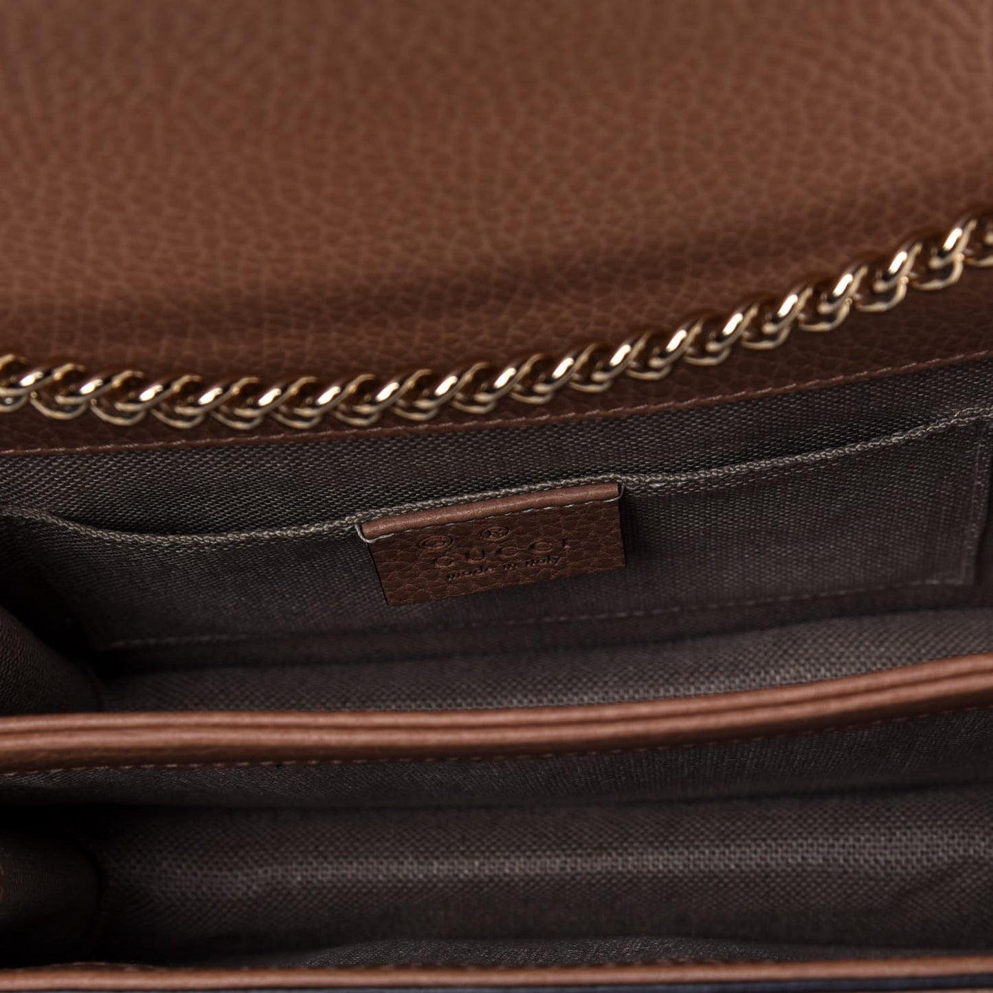 Dollar Calfskin Small Interlocking G Shoulder Bag Camelia
