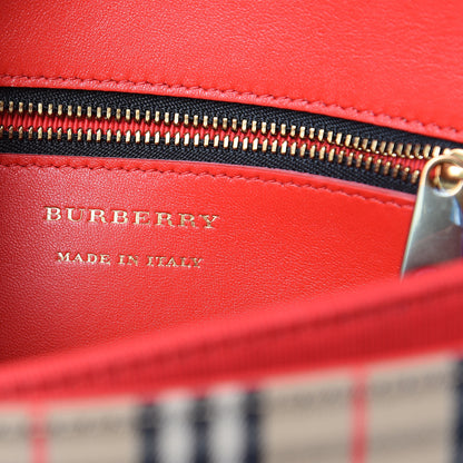 Burberry Patent 1983 Knight Check Link Shoulder Bag Bright Red 6 of 9