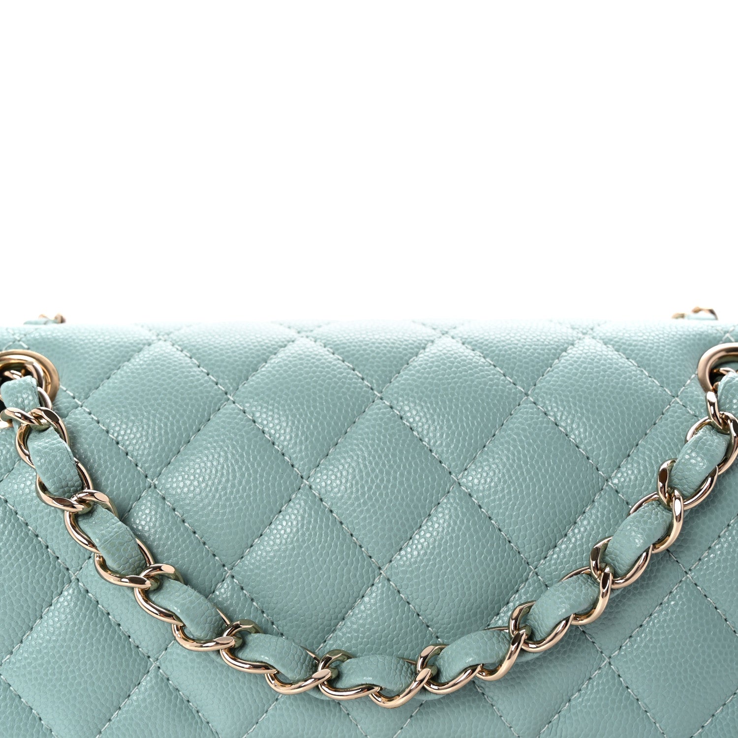 Chanel Caviar Quilted Small Double Flap Light Blue 8 of 10