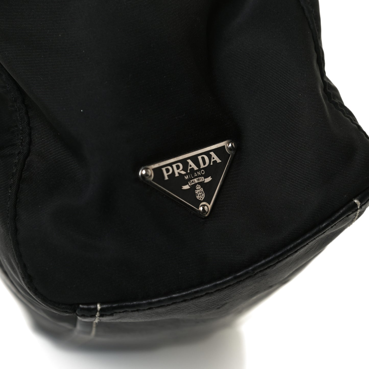 Soft Calfskin Nylon Buckle Shoulder Bag Black