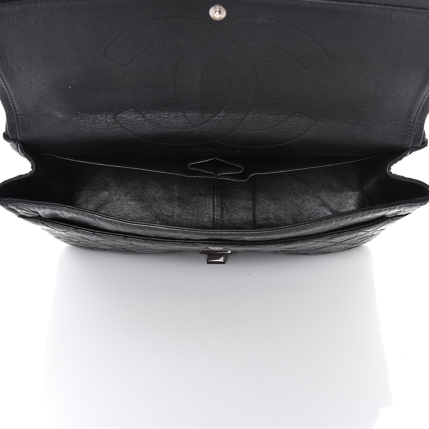Glazed Aged Calfskin Quilted 2.55 Reissue 227 Flap So Black