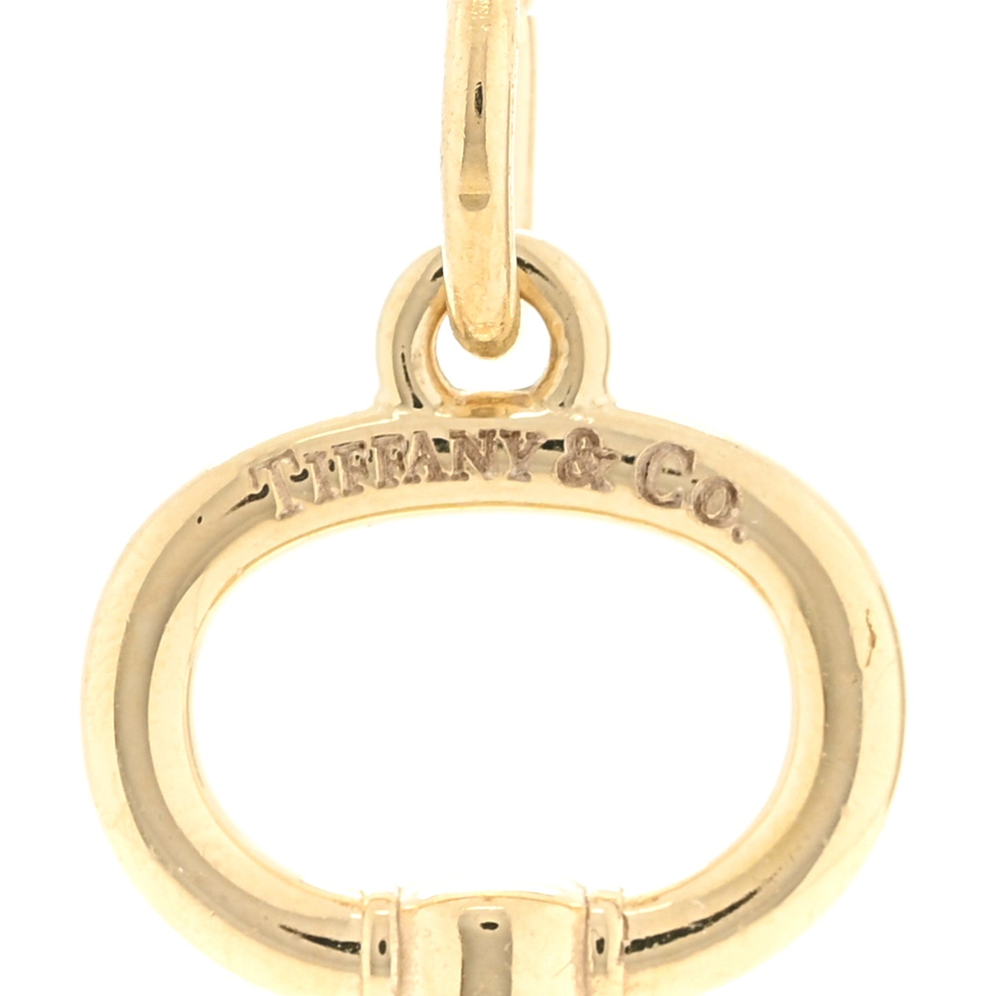 18K Yellow Gold Small Oval Key Pendant