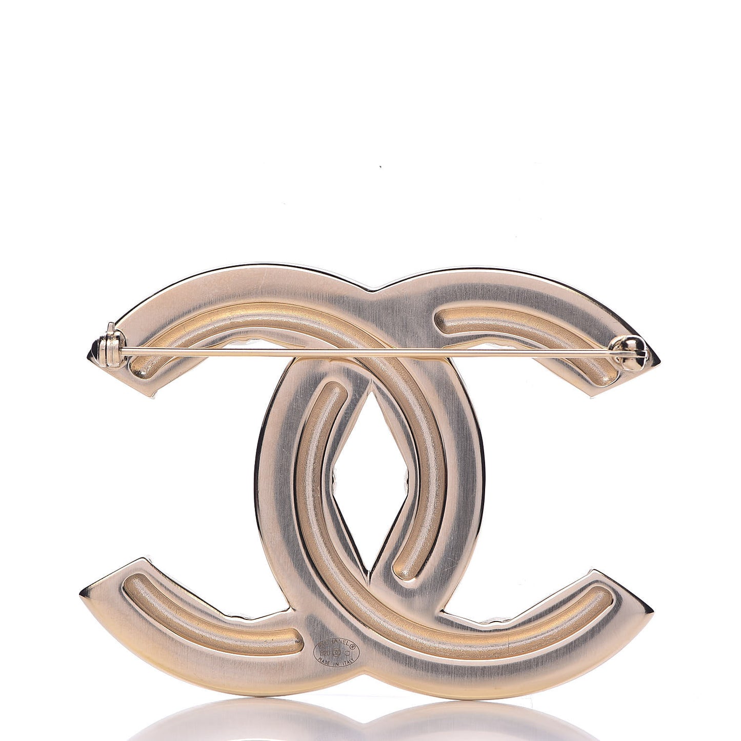 Baguette Crystal Quilted Vintage Allure CC Brooch Gold