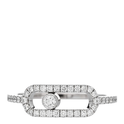 Messika 18K White Gold Diamond Move Uno Pave Ring 53 6.5 1 of 5