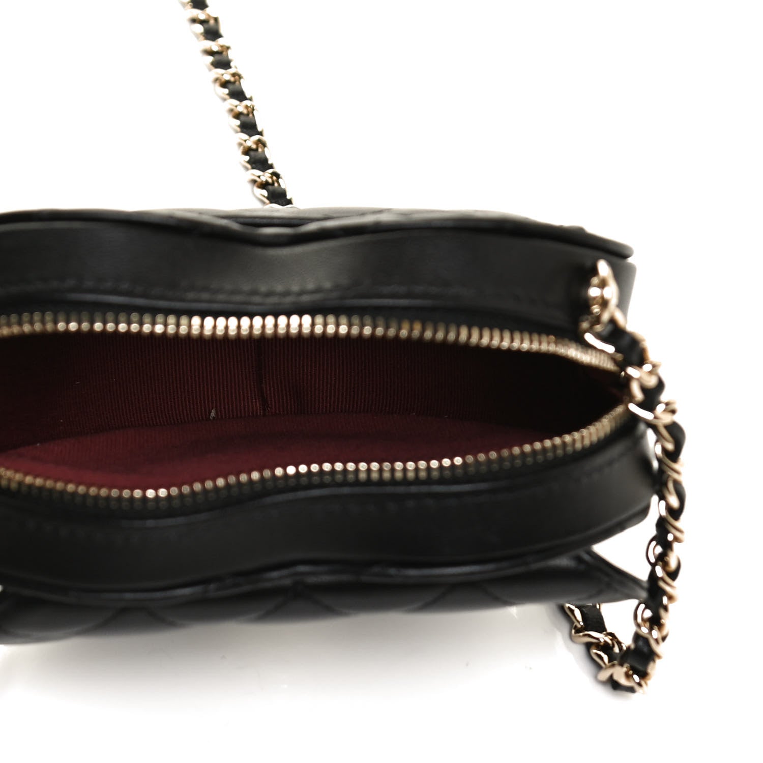 Chanel Lambskin Quilted CC In Love Heart Clutch With Chain Black 5 of 11