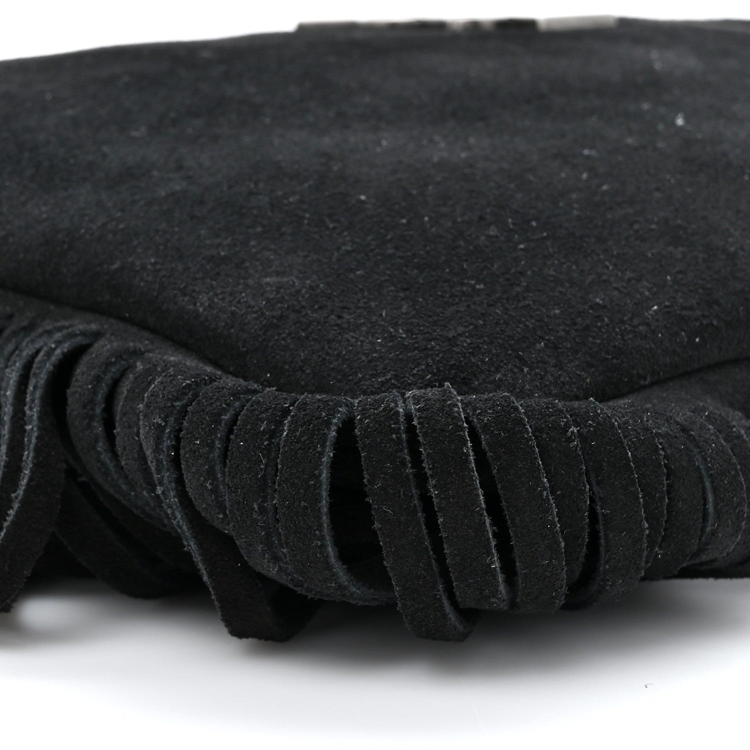 Saint Laurent Suede Calfskin Small Fringe Crossbody Bag Black 10 of 10