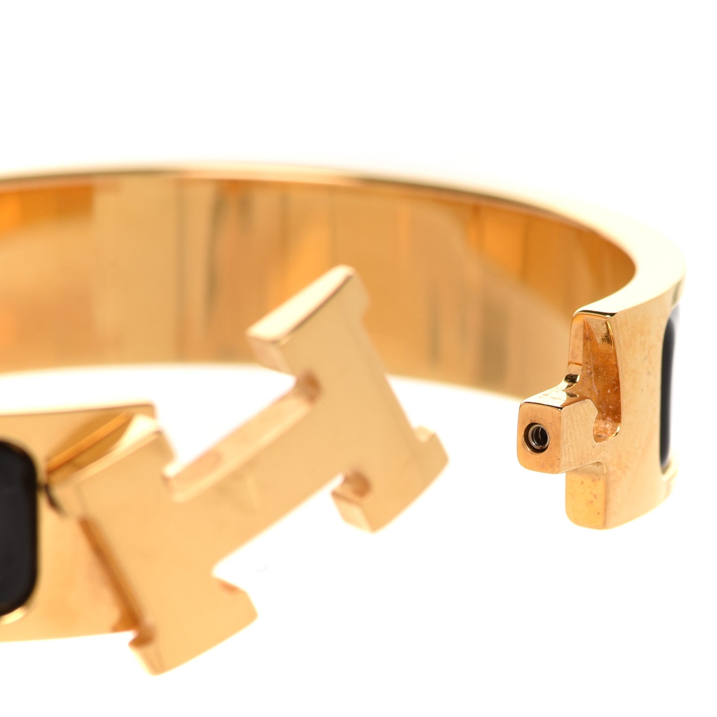 Enamel Narrow Clic Clac H Bracelet PM Black